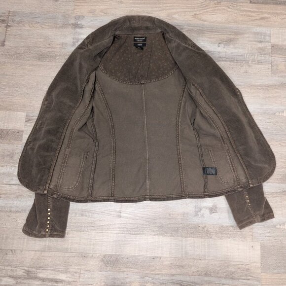 Vintage Guess Jeans * Womens Brown Studded Corduroy Jacket * Sz M - Picture 9 of 11